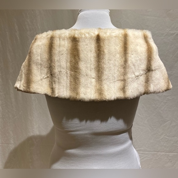 Faux Fur Wrap with Ribbon & Jeweled Closure - Picture 2 of 7